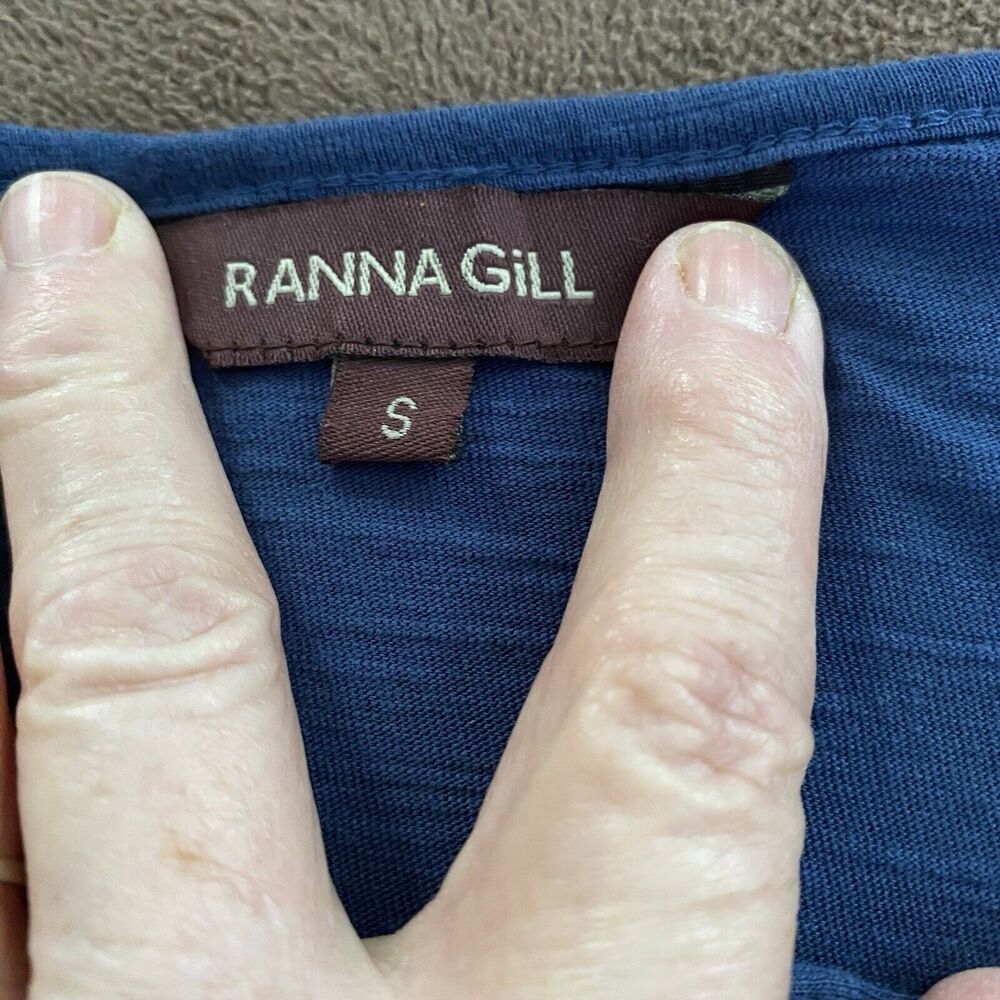 Anthro Ranna Gill Enesta Sz S Tie Frnt Blue Colorful Embroidery Long Flutter Slv - Picture 8 of 10